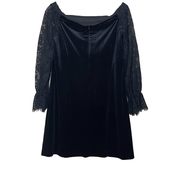 WHBM White House Black Market Dress 14 Off Shoulder Velvet Lace Holiday Party - Picture 3 of 11